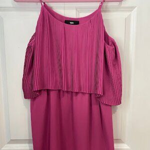 Mossimo Dress - Pink Spaghetti Straps w/pleated blouse top over built-in skirt M